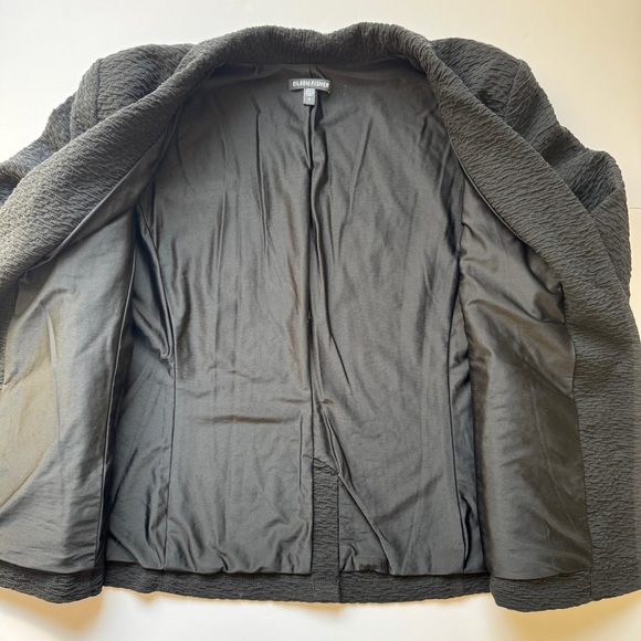 Eileen Fisher Blazer Sports Jacket Coat Black 3 Button Textured Fabric Sz S - Picture 12 of 13